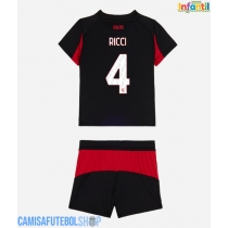 Camisa de time de futebol AC Milan Samuele Ricci #4 Replicas 1º Equipamento Infantil 2025-26 Manga Curta (+ Calças curtas)
